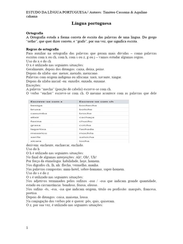 TÓPICOS Língua Portuguesa Documento | PDF | Palavra | Assunto (gramática)