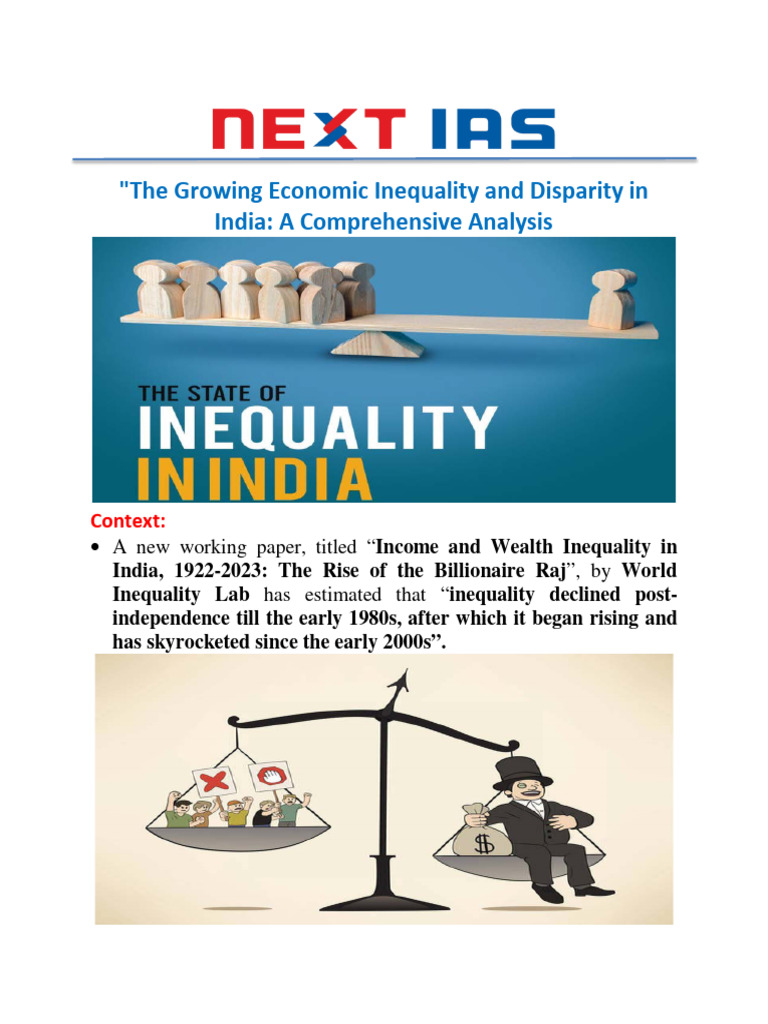 Economic Inequality in India: 2023 Analysis | PDF | Economic Inequality ...