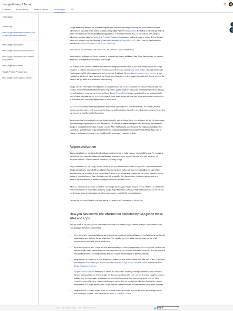 How Google Uses Information From Sites or Apps That Use Our Services ...
