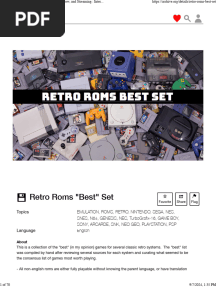 Retro Roms - Best - Set - Free Download, Borrow, and Streaming - Internet Archive