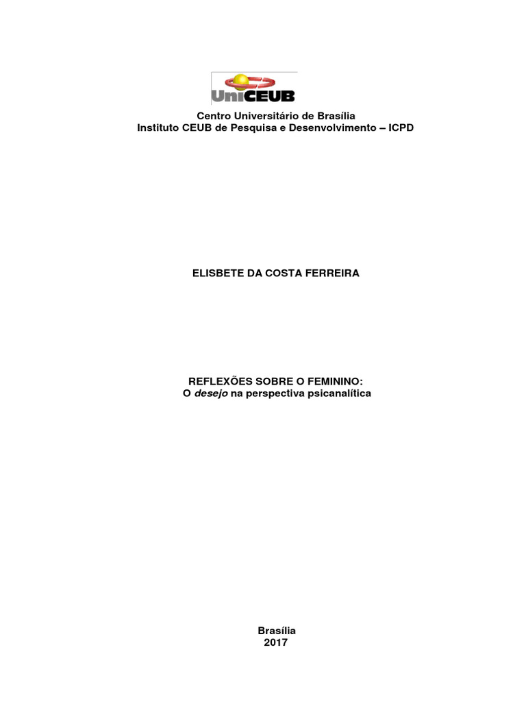 Desejo Feminino na Psicanálise | PDF | Sigmund Freud | Jacques Lacan