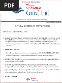 Offer Letter Cruise