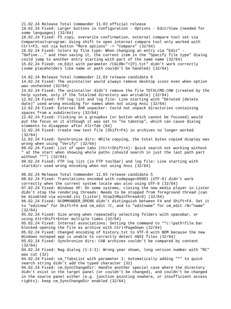 Total Commander 11.03 Release Notes | PDF | Computer File | Menu ...