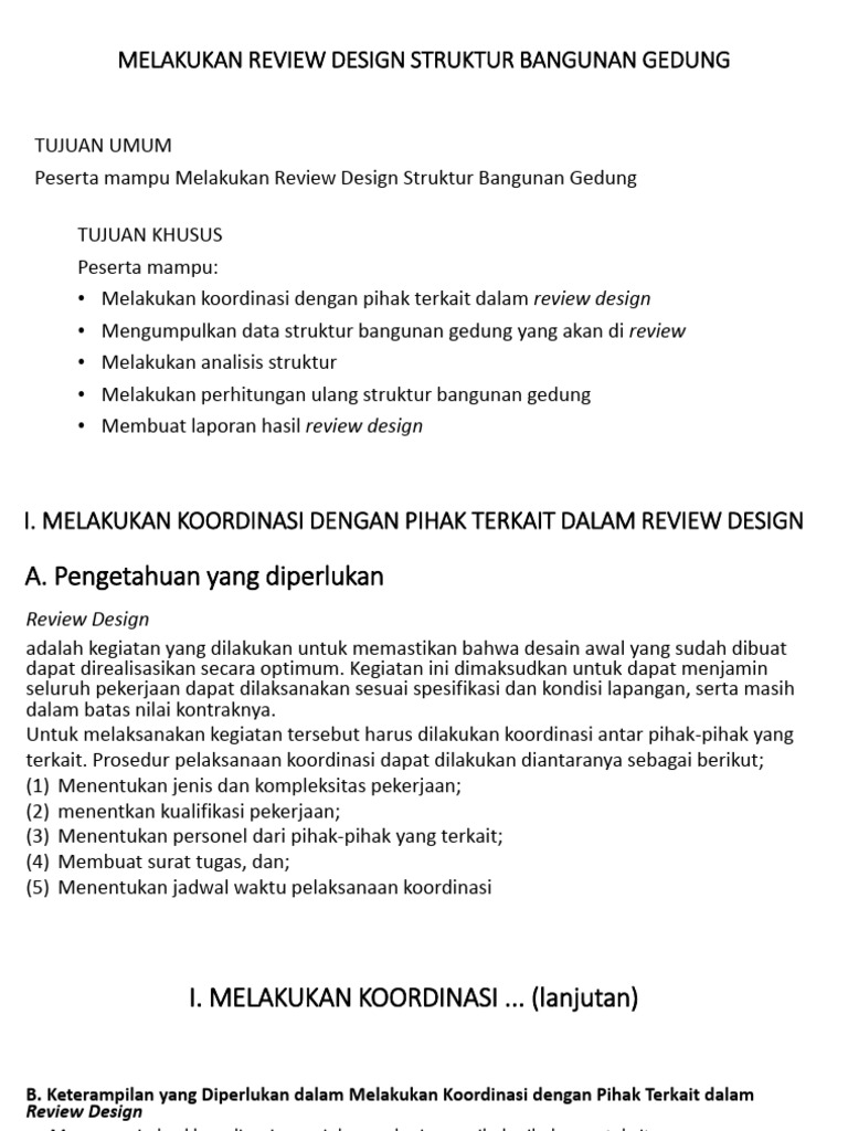 Melakukan Review Design Struktur Banguna | PDF