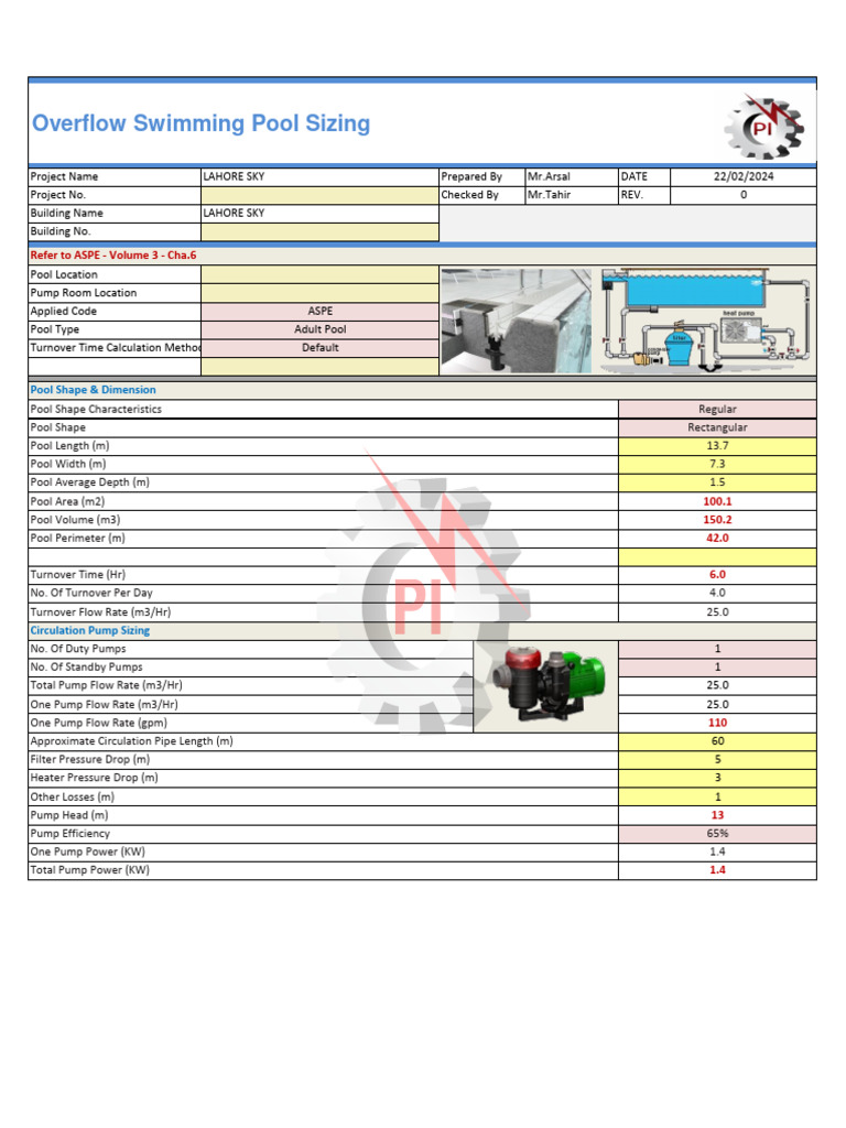 Swimming Pool Sizing 1 | PDF | Filtration | Pump