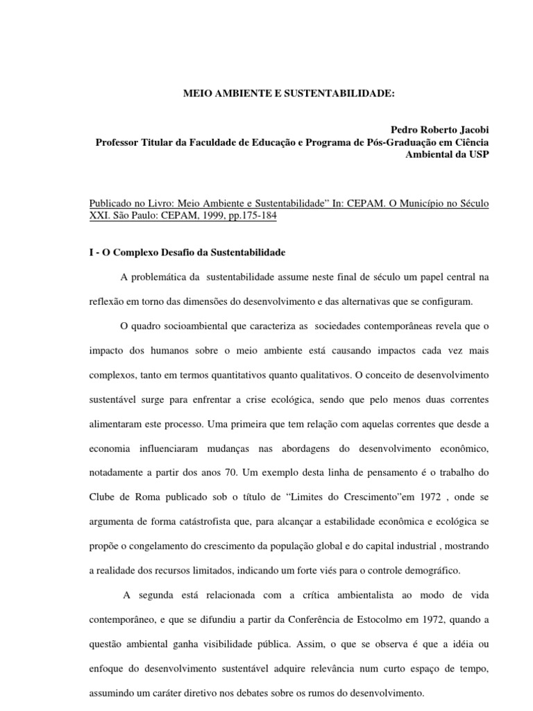 Meio Ambiente e Sustentabilidade | Movimento Ambiental | Sustentabilidade