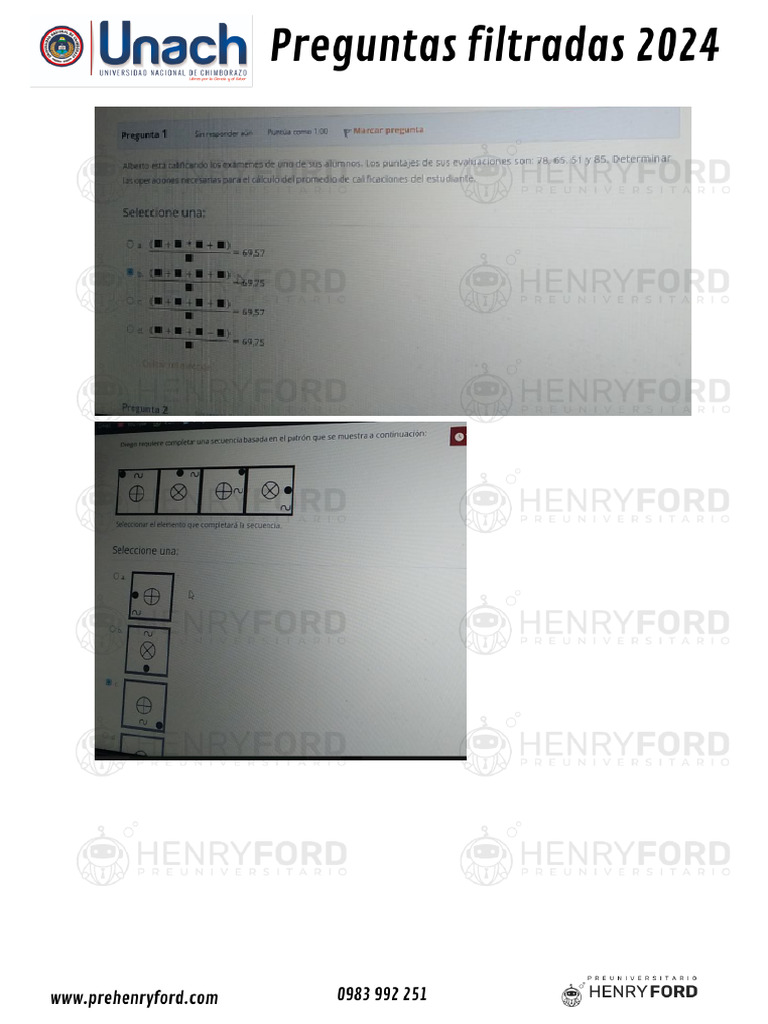 Preguntas Filtradas Unach PHF - Unlocked | PDF