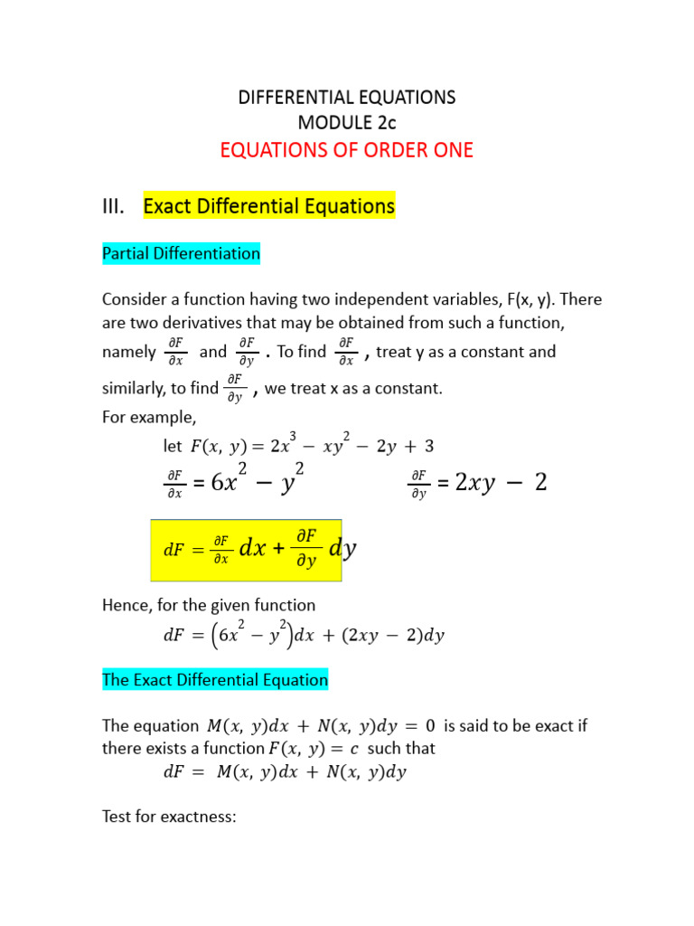 DE Module 2c | PDF | Equations | Differential Equations