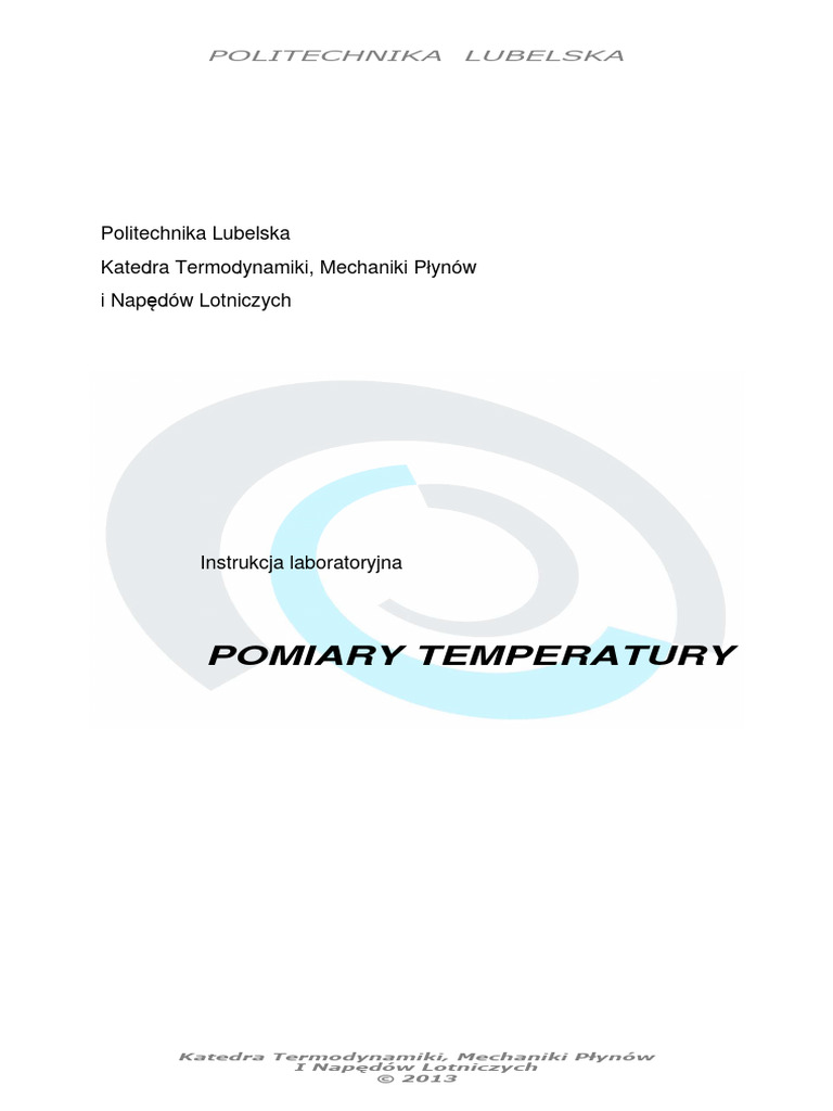 Pomiary temperatury instrukcja laboratoryjna pdf