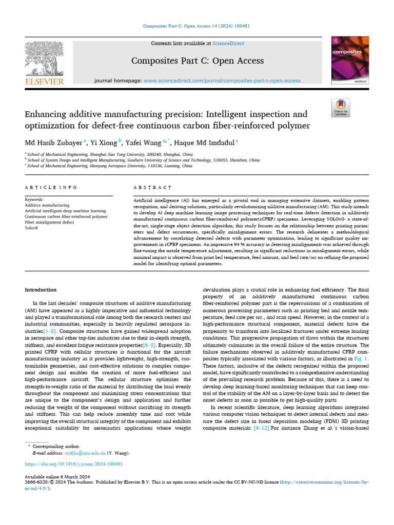 AI-Driven Defect Detection in CFRP | PDF | Deep Learning | 3 D Printing