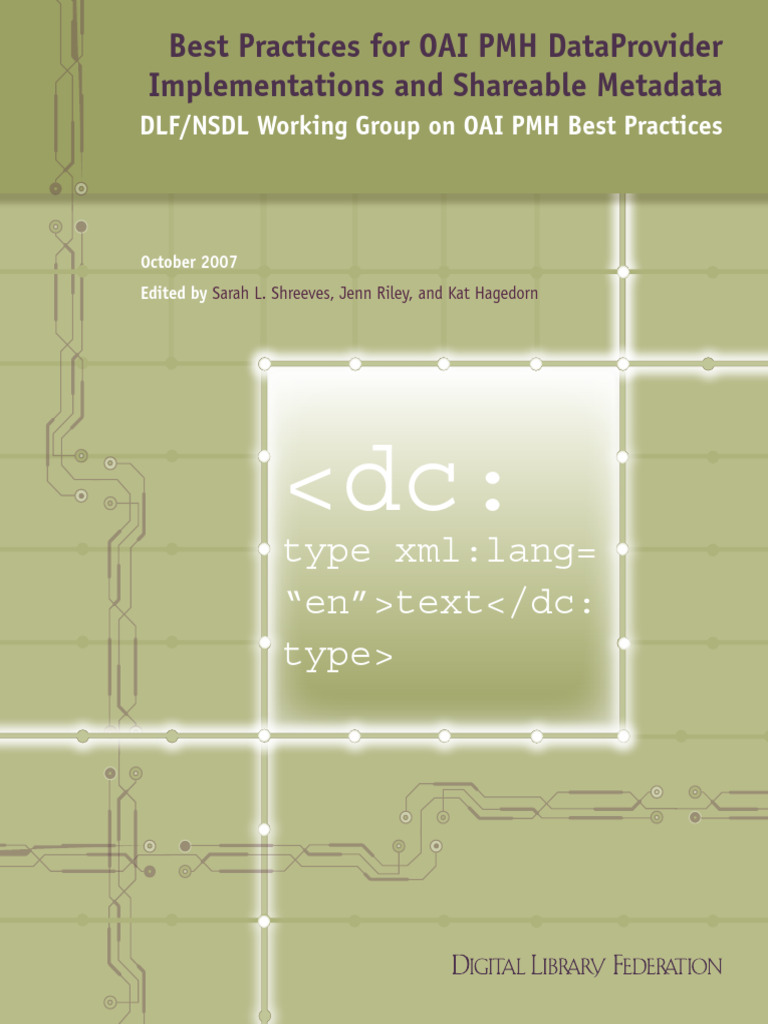 M12 Best Practices For Oai Pmh Pdf Metadata Xml Schema