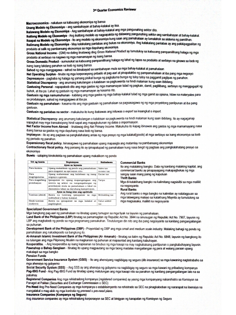 3RD Quarter Reviewer | PDF