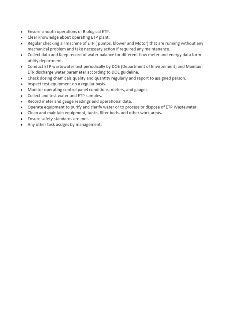 ETP Operations and Maintenance Guide | PDF