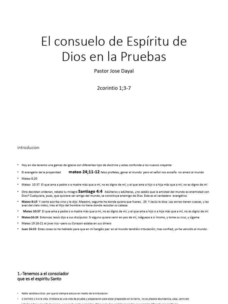 El Consuelo de Espíritu de Dios | PDF | Evangelio de Mateo | Cristo ...
