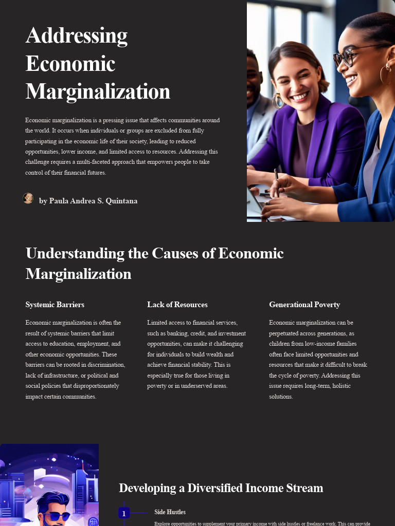 Addressing Economic Marginalization | PDF | Mentorship | Poverty