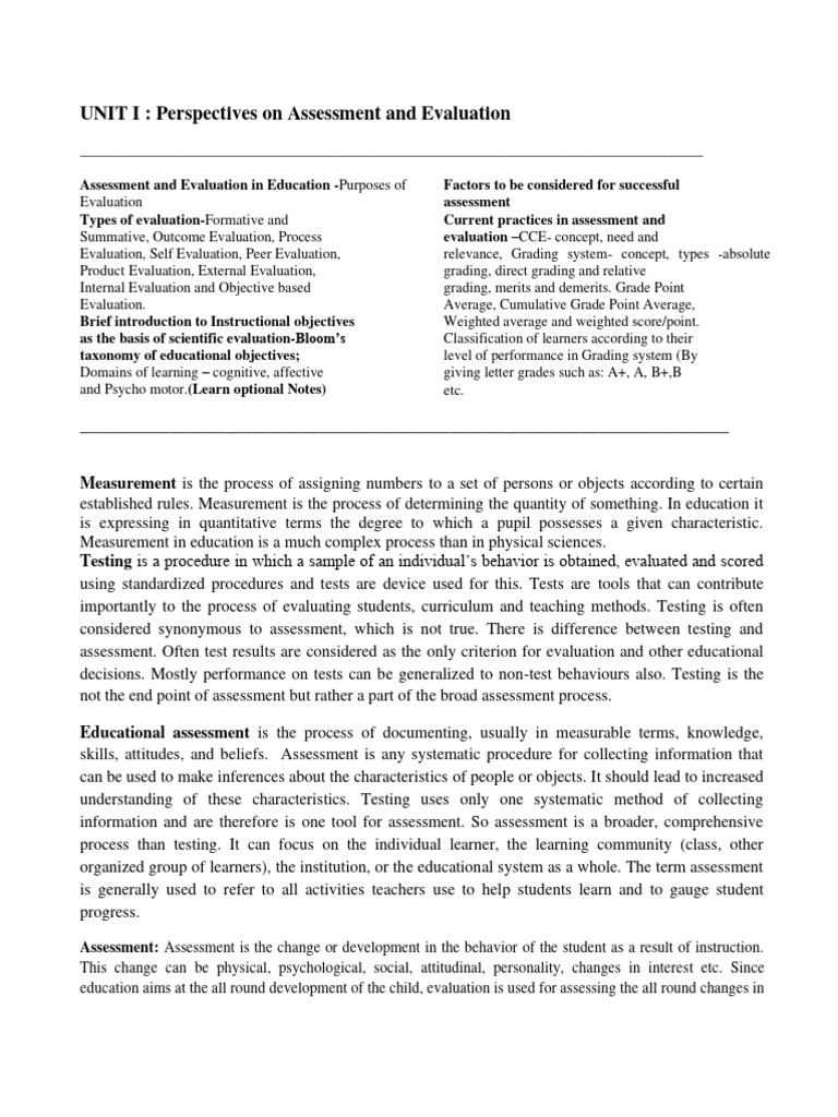 Educational Assessment and Evaluation Insights | PDF | Educational ...