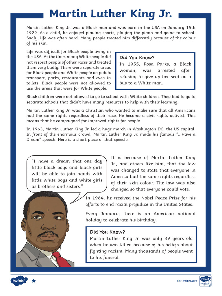 Martin Luther King Jr.: Civil Rights Leader | PDF | Martin Luther King ...