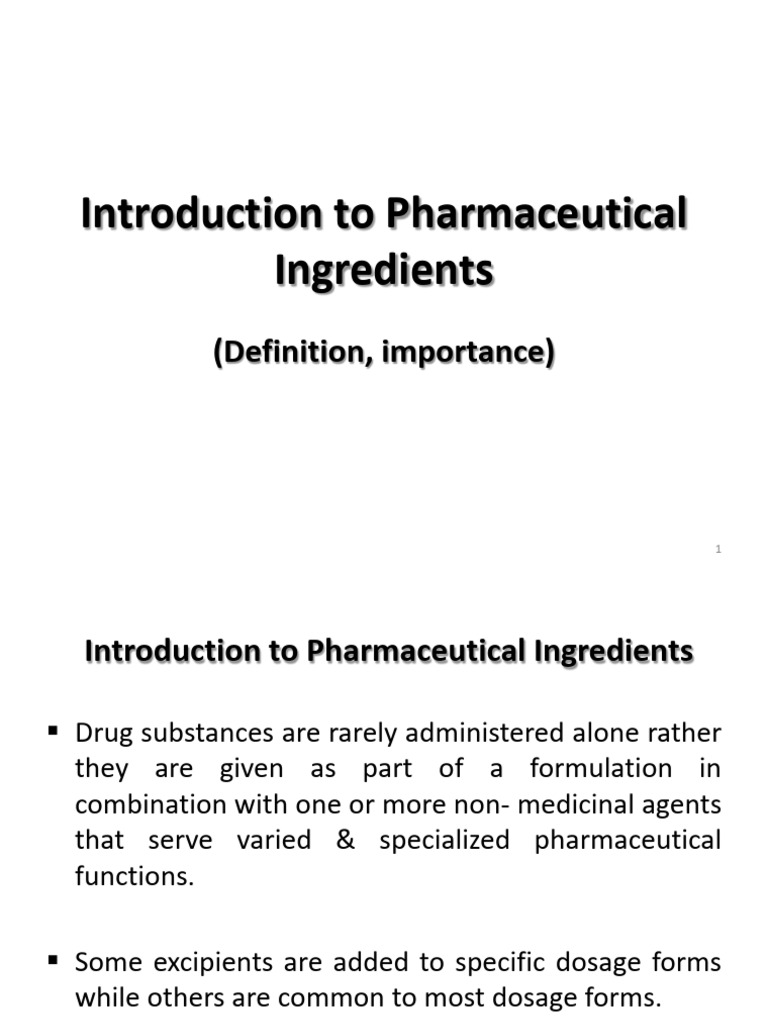 Overview of Pharmaceutical Ingredients | PDF | Tablet (Pharmacy ...