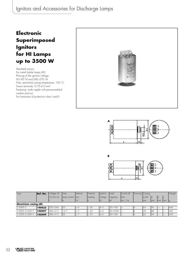 Electronic Ignitors for HI Lamps up to 3500W | PDF | Technology ...