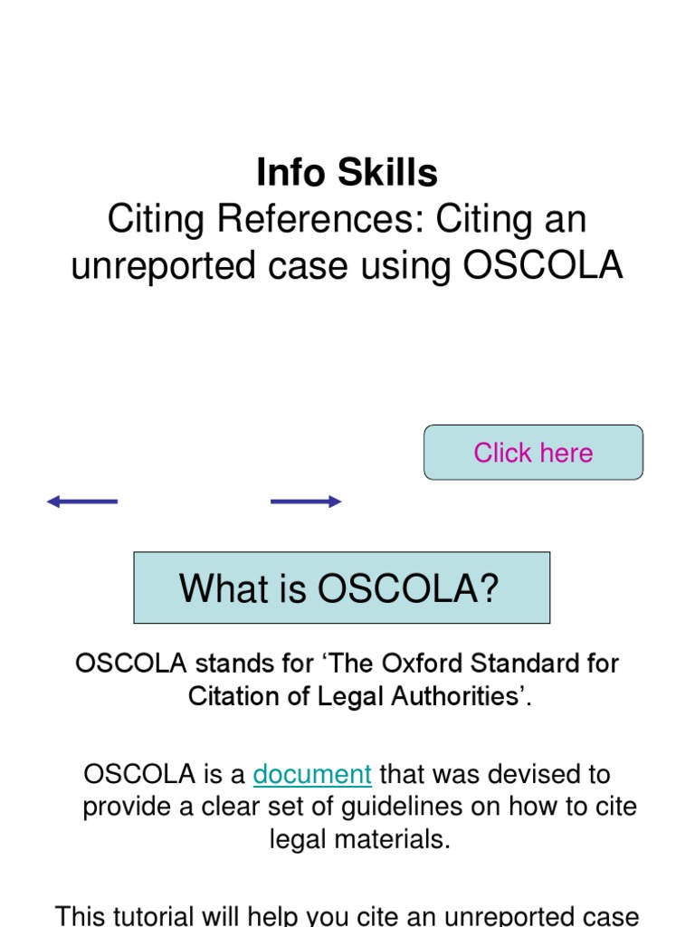 OSCOLA Unreported Case Citation Public Sphere