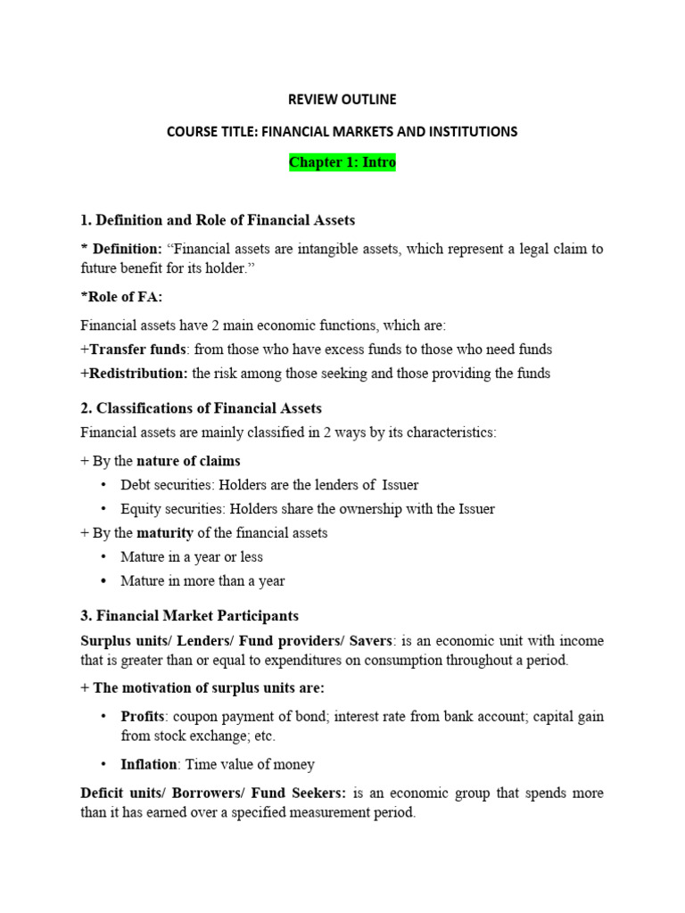Financial Markets Overview and Analysis | PDF | Bonds (Finance ...
