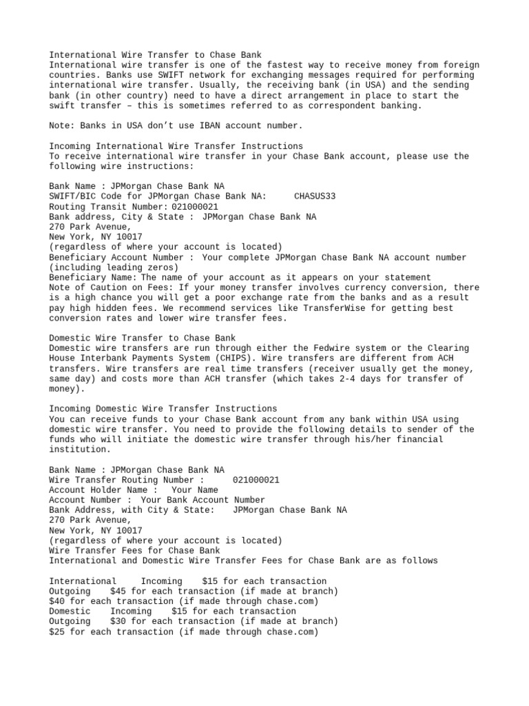 Chase Wire Limit Per Day