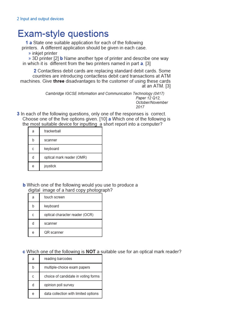 Chapter 2 Topical Questions | PDF | Printer (Computing) | Computing
