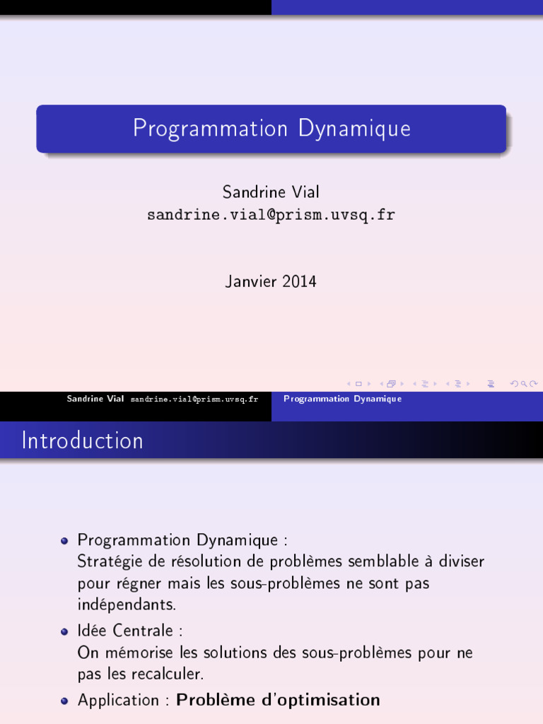 Programmation Dynamique et Applications | PDF | Programmation dynamique ...