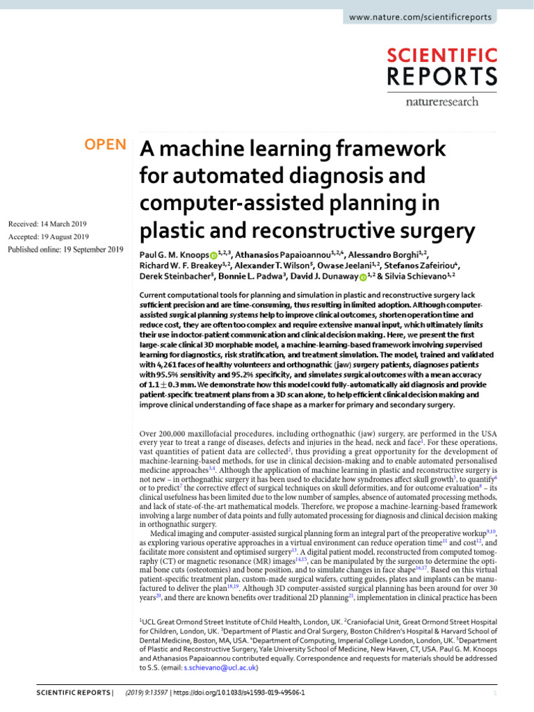 A Machine Learning Framework For Automated Diagnosis | PDF | Support ...