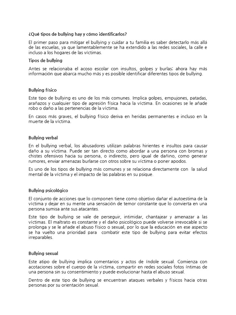 Que Tipos De Bullying Existential Meaning