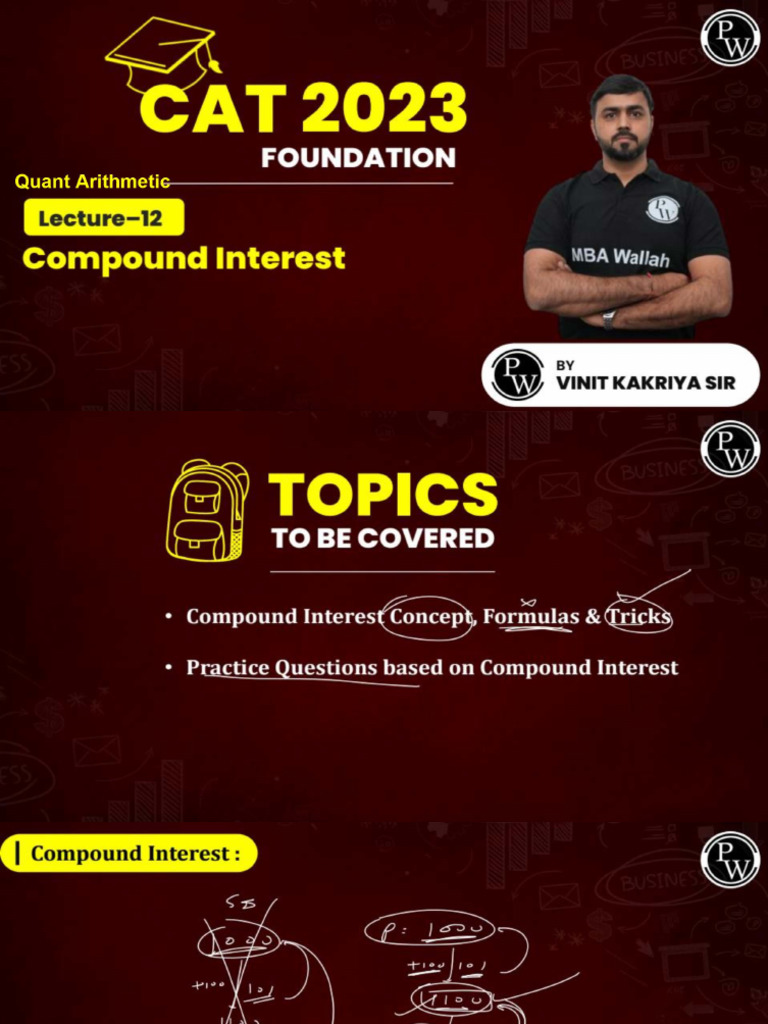 Quant arithmetic 12 compound interest class notes mba foundation