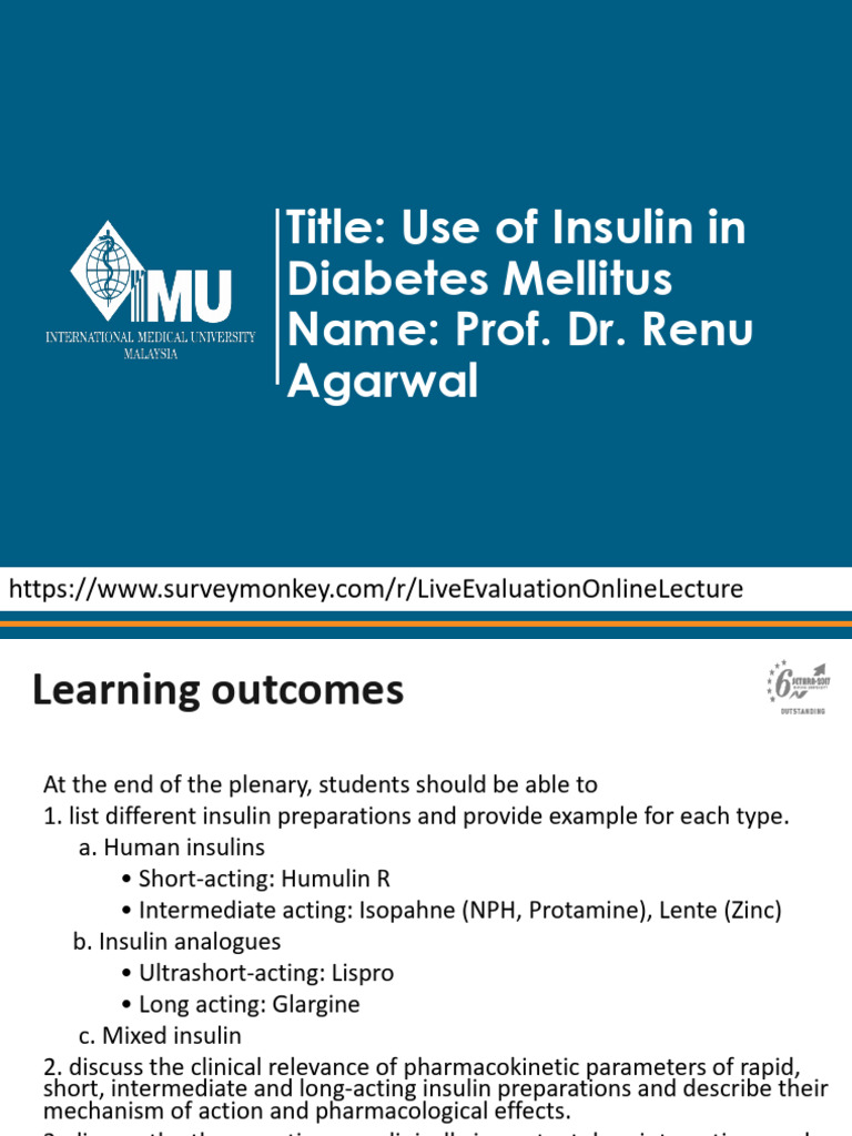 Drug Therapy Of Diabetes Mellitus Type I Insulin 2 Pdf Insulin
