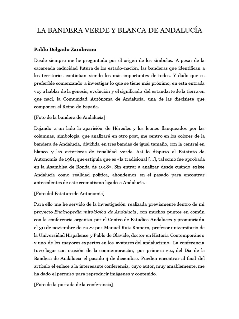 La Bandera Blanca y Verde de Andalucía | PDF