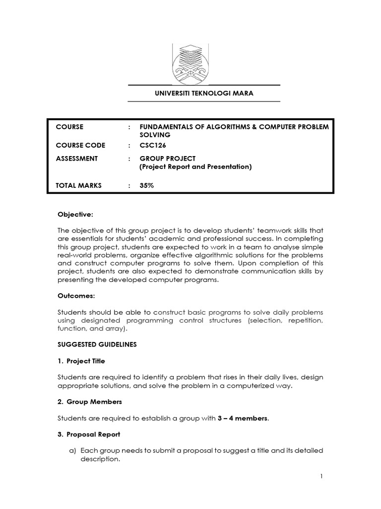 Group Project Guidelines | PDF | Algorithms | C++