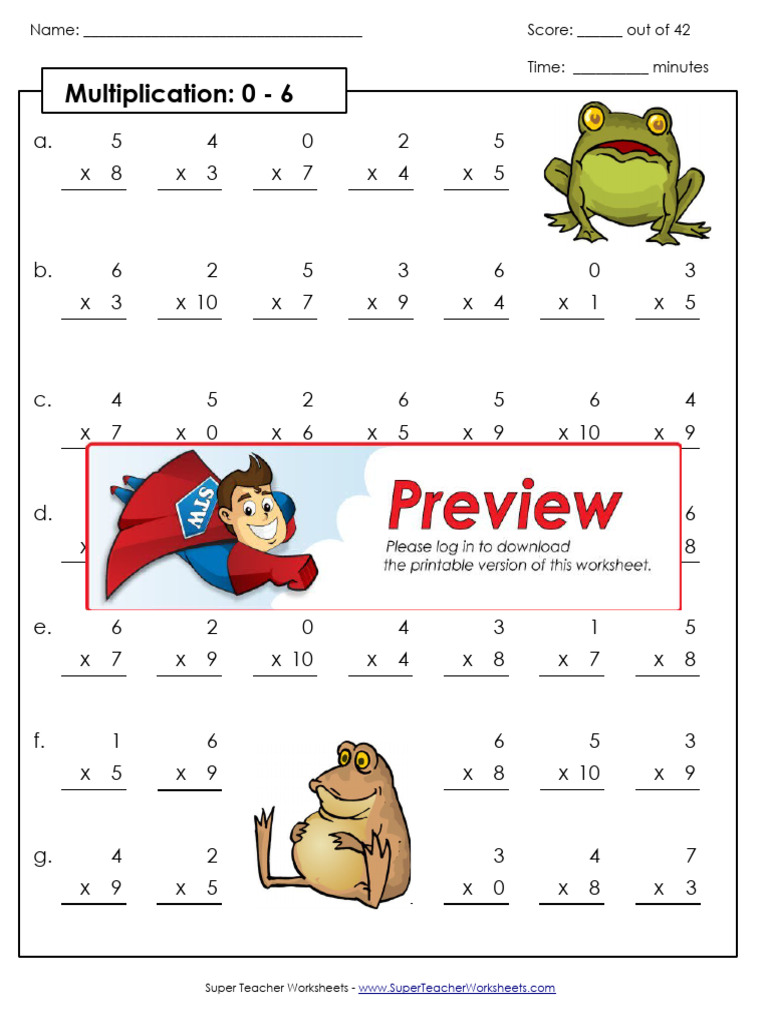 Multiplication Practice Worksheet Answer Key | PDF