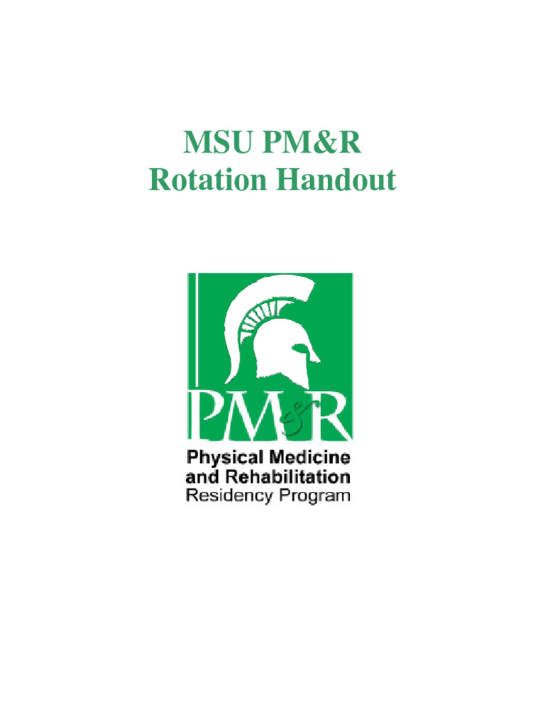MSU PM&R Rotation Overview | PDF | Physical Therapy | Traumatic Brain ...