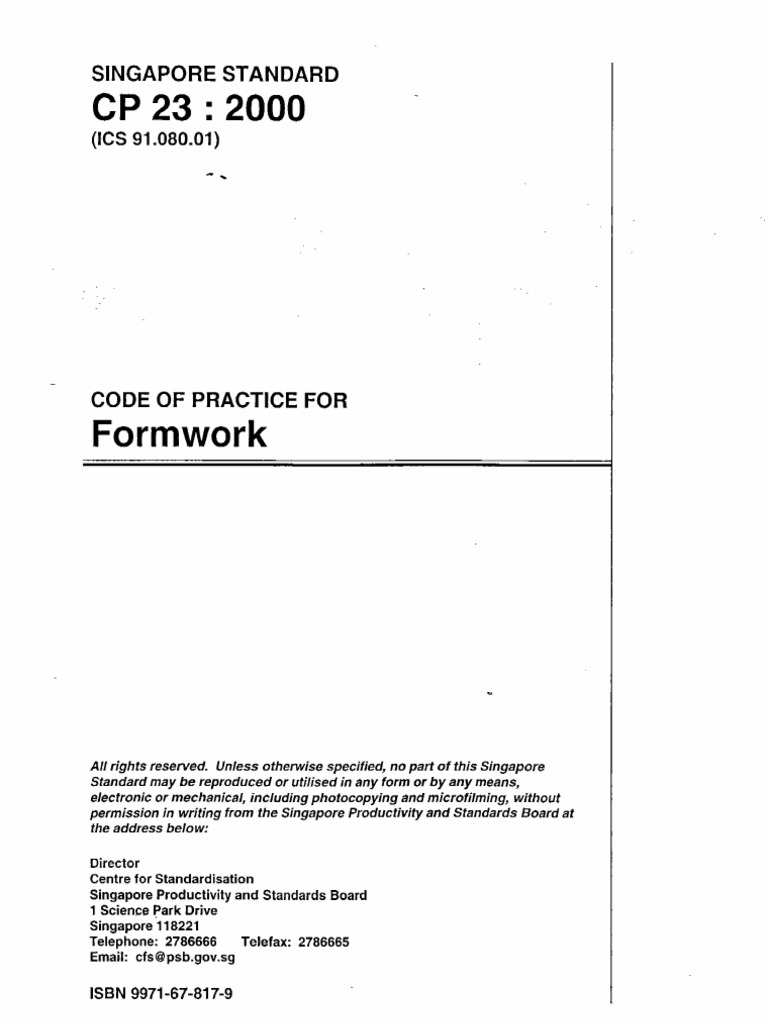 CP 23: Formwork Design Guidelines | PDF | Structural Load | Concrete