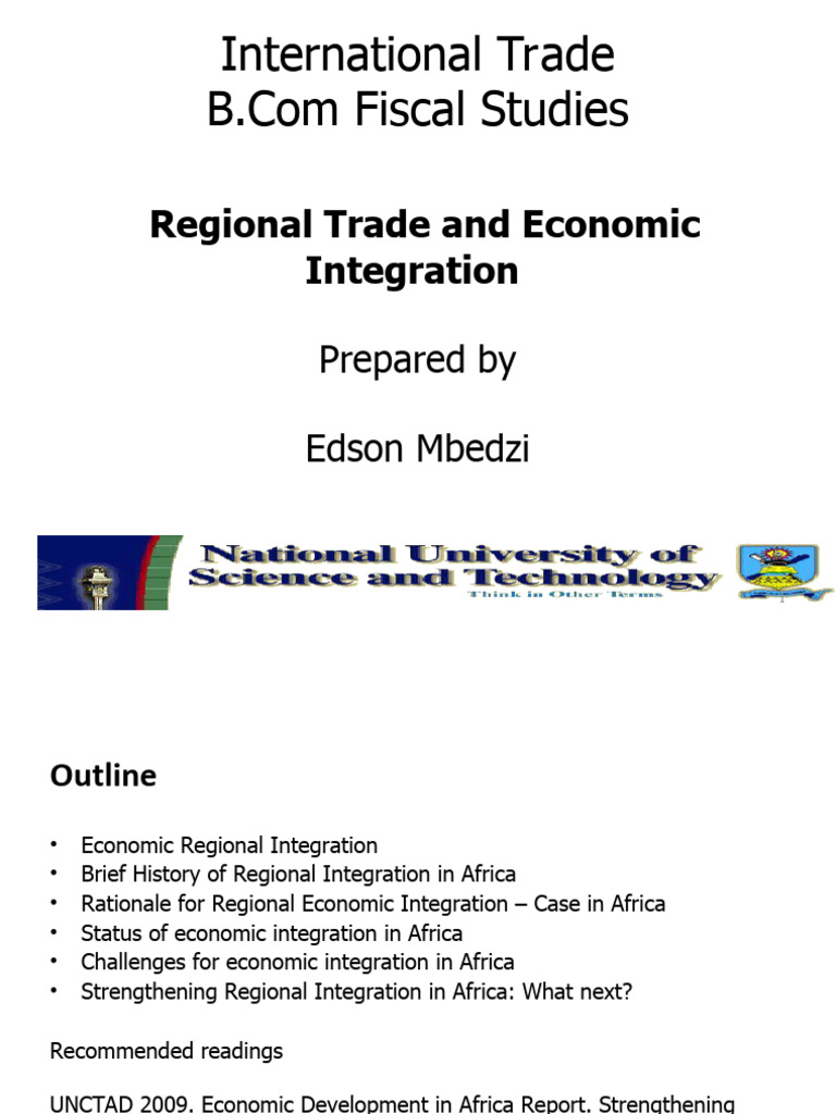 Regional Trade and Economic Integration in Africa | PDF | European ...