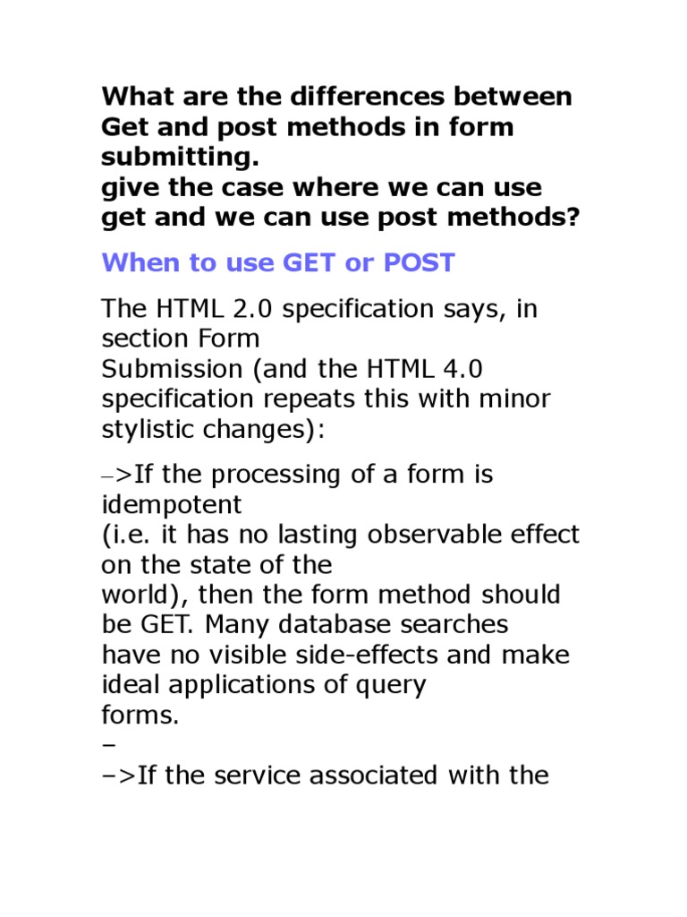What Are The Differences Between Get and Post Methods in Form ...