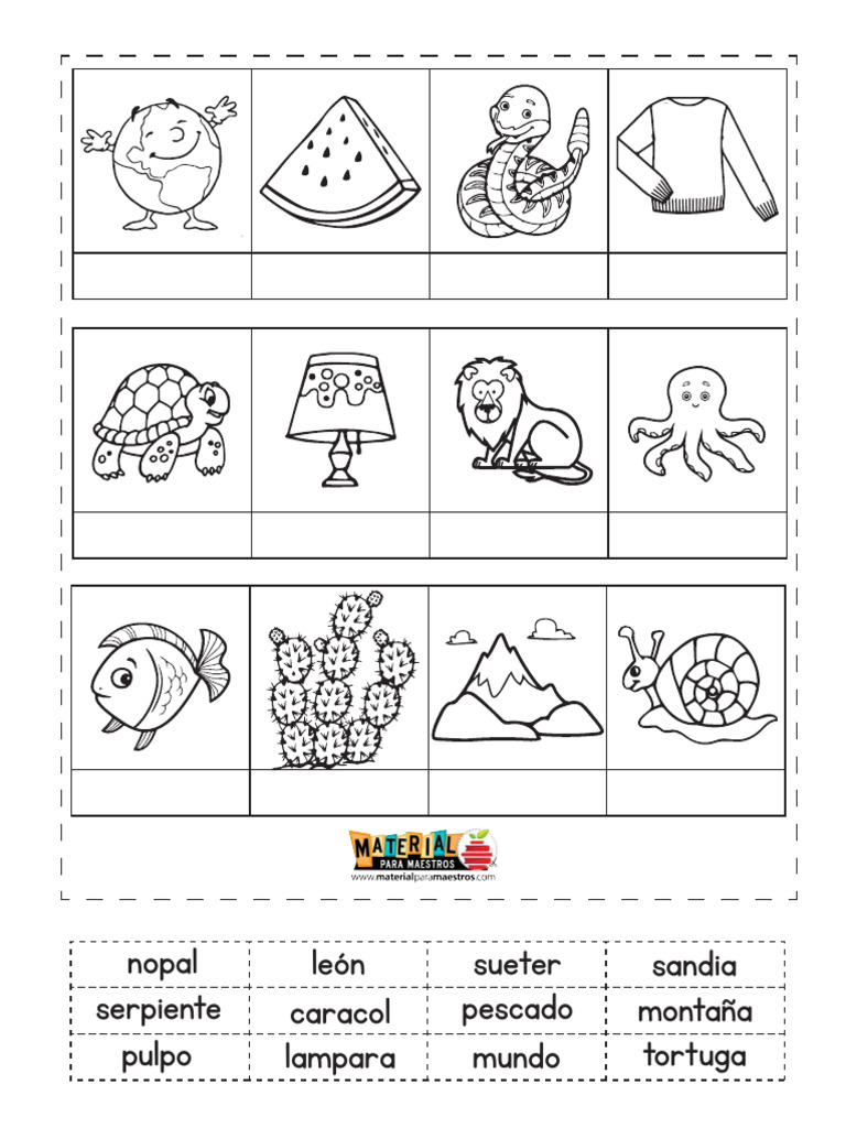Actividades recortables de las sílabas inversas | PDF