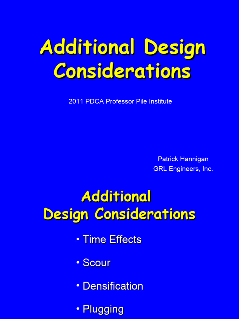 Additional Design Considerations for Piles | PDF | Deep Foundation | Soil