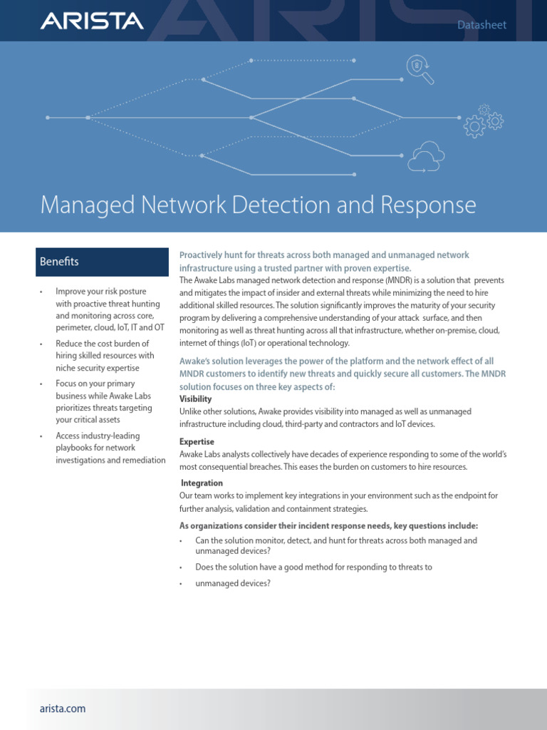 Managed Network Detection and Response MNDR Datasheet | PDF | Computer ...