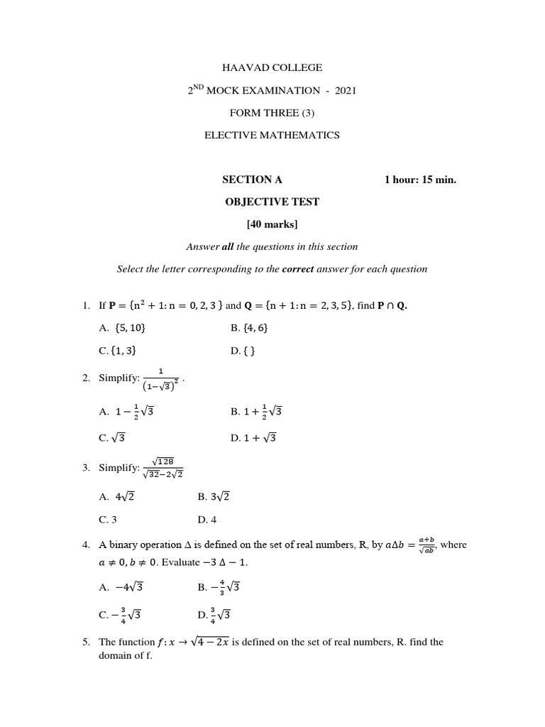Elective Maths