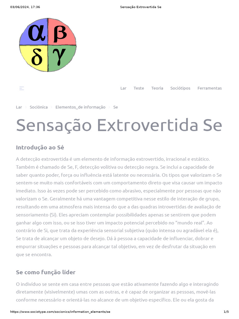 Entendendo a Sensação Extrovertida Se | PDF | Poder (social e político ...