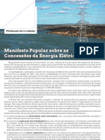 Manifesto Popular sobre as Concessões do Setor Elétrico 