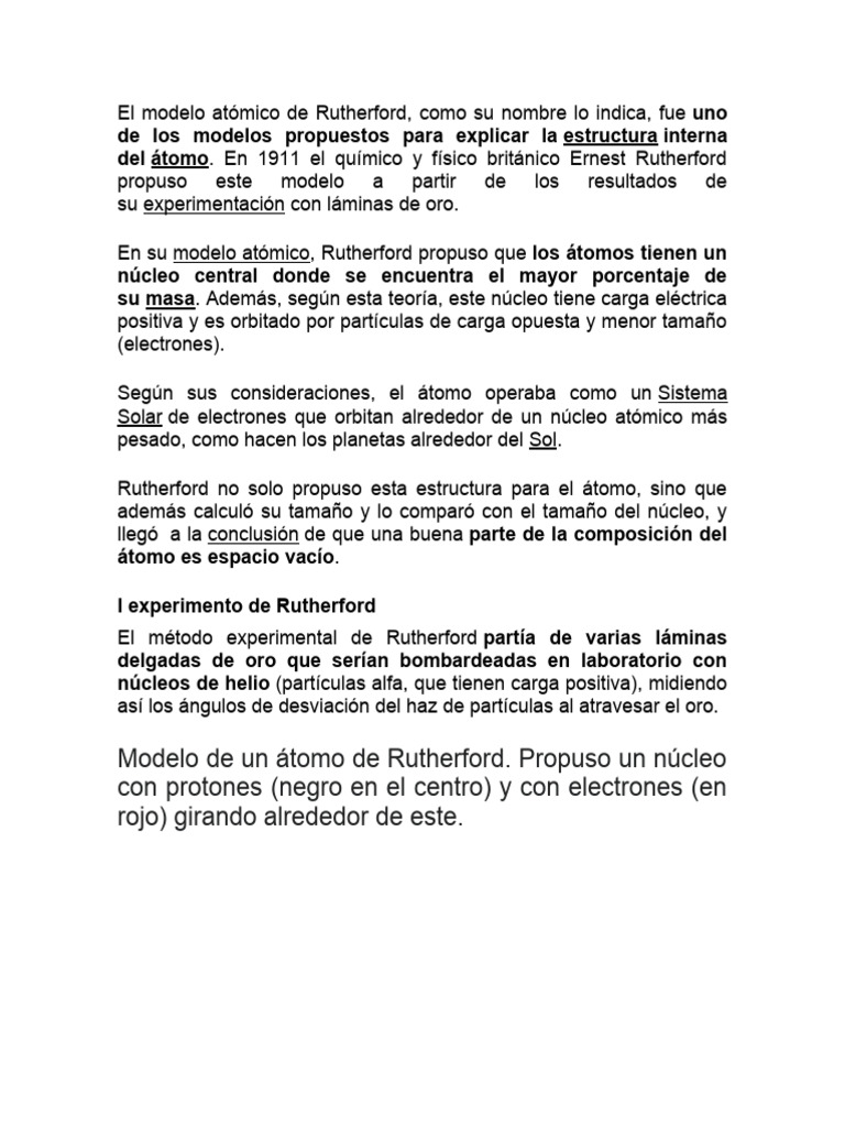 El modelo atómico de Rutherford | PDF