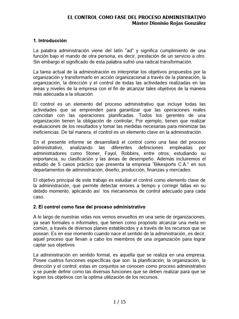 4 El Control | PDF | Business | Planificación