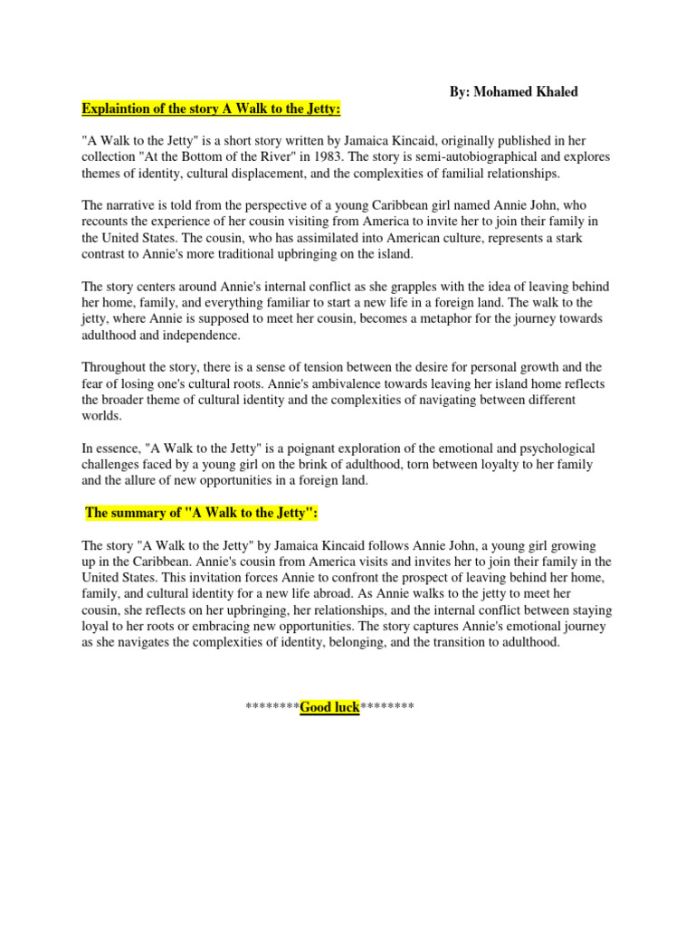 A Walk to the Jetty | PDF