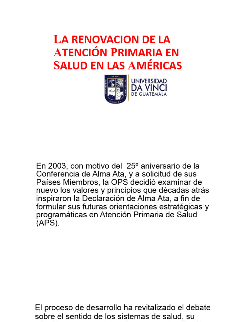 La Renovacion de La Atención Primaria en Salud | PDF | Amamantamiento ...