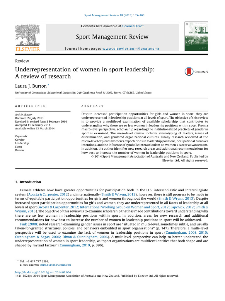 Women in Sport Leadership: A Review | PDF | Gender Studies | Gender